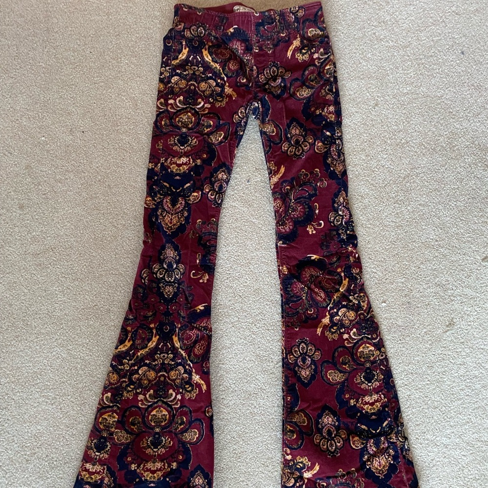 Free People printed bell bottoms